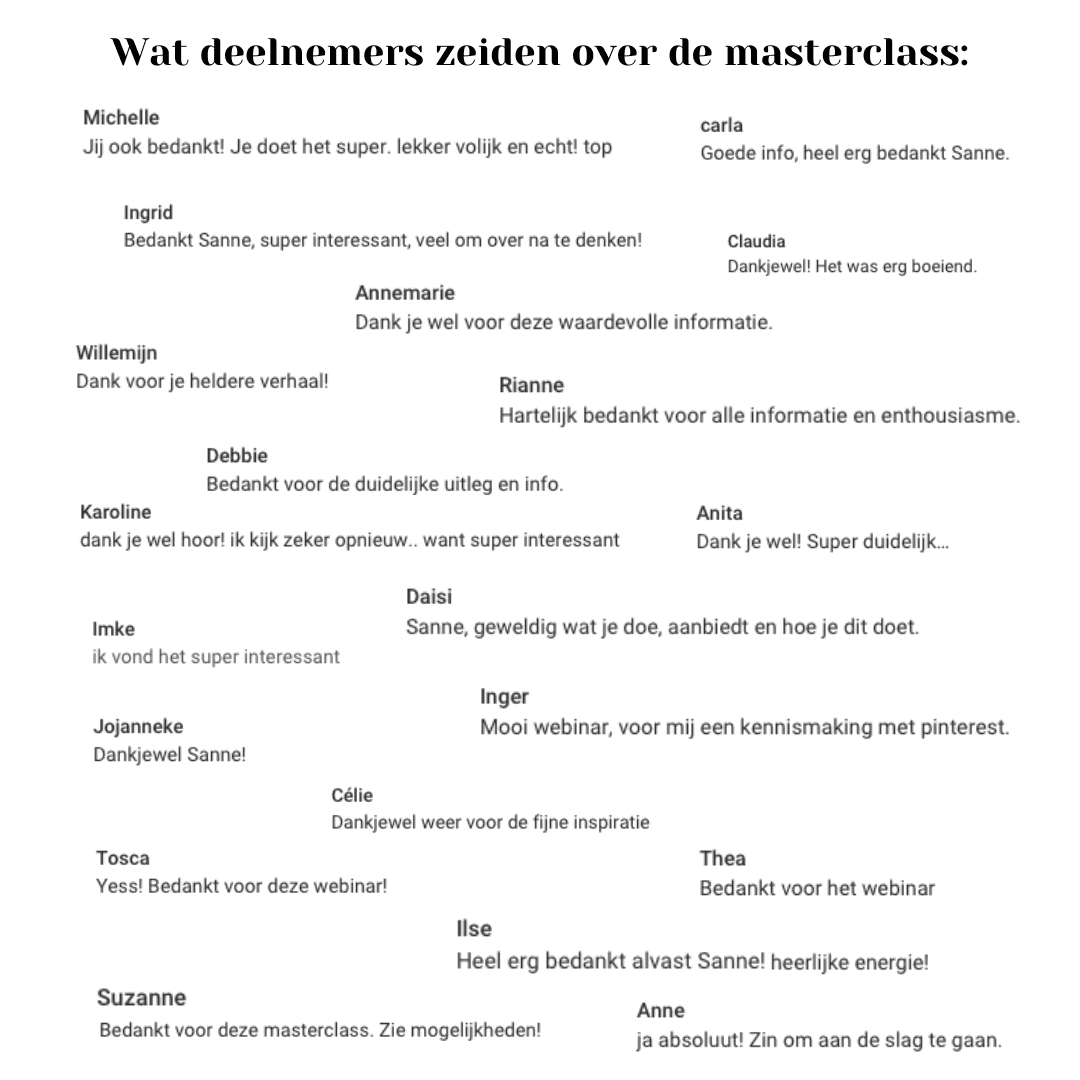 Wat deelnemers zeiden over de masterclass