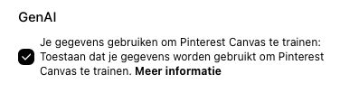 Pinterest GenAI uitschakelen