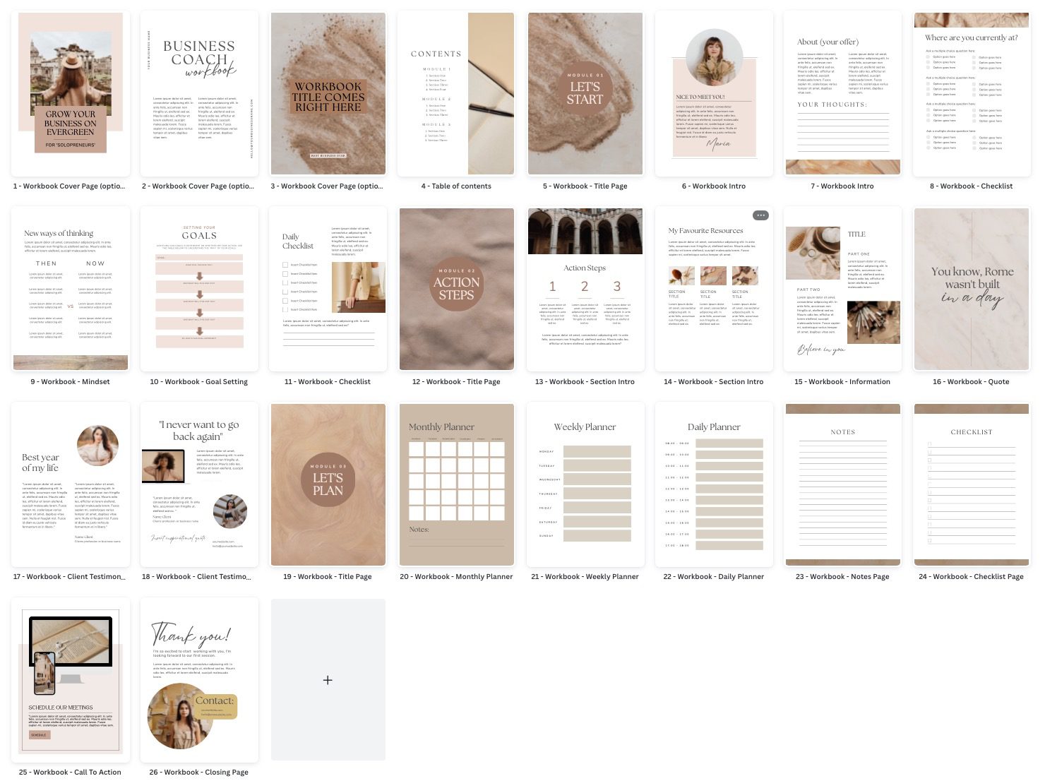Canva Workbook Template for Coaches Example